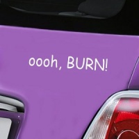 oooh, BURN! Decal - White